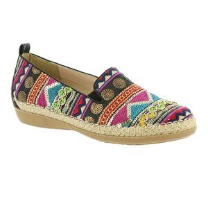 New Beacon Terri Sequin Jeweled Espadrille Shoes Size 7W